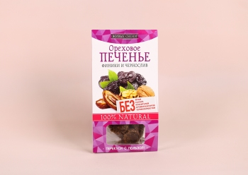Ореховое печенье ''чернослив и финики'' ''Живые снеки'', 60 г
